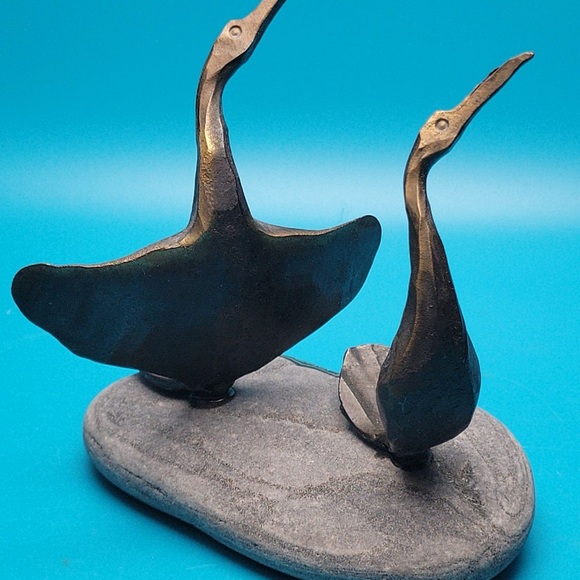 Lofoten HG Norway Smid 1995 Handmade Metal and Stone Bird Sculpture Norwegian - Picture 6 of 16
